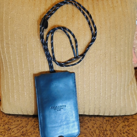 All Saints Cybelle Leather Phone Holder on a Lanyard - Picture 4 of 6